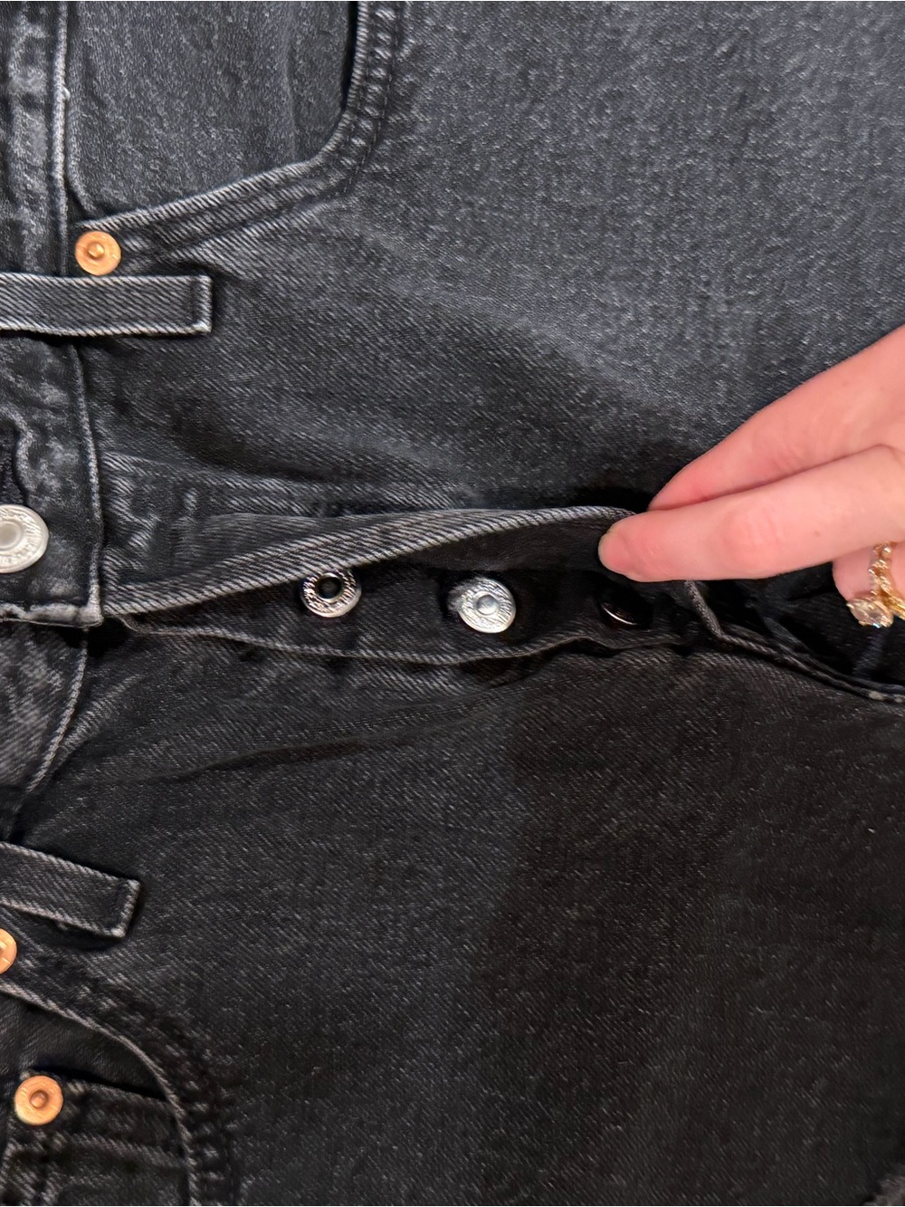 Levi's Black 501 Black Denim Shorts - Picture 4 of 5